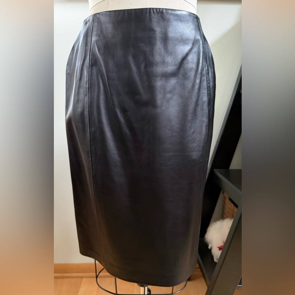 Michael Hoban for North Beach Leather Black Pencil skirt
